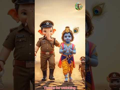 Ganesh became the police and wanted to arrest Krishna ji...#ganesha #cocacola2 #trending#police