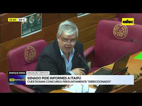 Senado pide informes a Itaipú