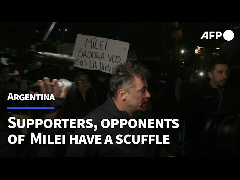 Campaign event for Argentine President Milei ends with skirmishes | AFP