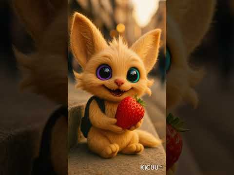 KiCUU loves strawberry 🍓 #kicuu #plush #plushies #kawaii #かわいい#strawberries #cute #ai #귀여운