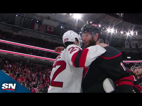 Hurricanes And Devils Exchange Handshakes After Five-Game Series