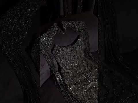 To order this gold embellished fringe gown DM This fully hand-embellished fitted gown features