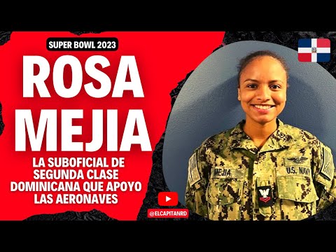 Rosa Mejía la suboficial dominicana y los aviones del US Navy en el Super Bowl