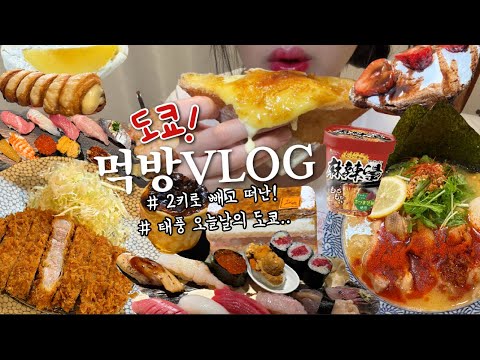 도쿄여행브이로그) 처참히 망한🥹첫 도쿄.. 태풍..뚫고💨 ☔️도쿄 맛집 찾기! 도쿄 먹방브이로그!🇯🇵🇯🇵