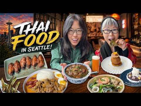 Thai Chicken Wings, Boat Noodles & More! THAI FOOD TOUR in Seattle (Part 2)