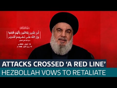Hezbollah leader calls walkie talkie and pager attacks 'a declaration of war' | ITV News