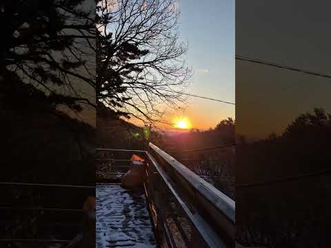 산골의 아침 노을과해돋이