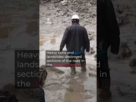 Peru rescues people trapped by landslides on highway for nearly a week | AJ #shorts