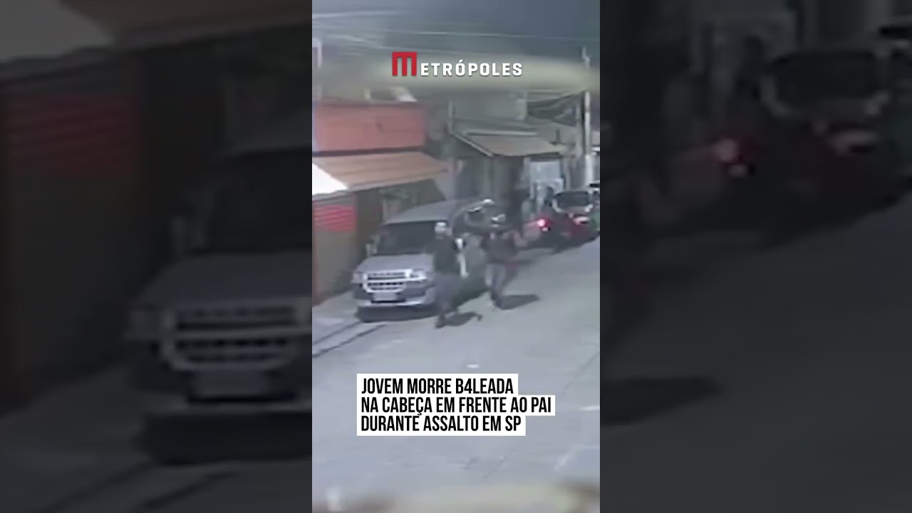 Câmeras de segurança flagram assalto que resultou na morte de jovem em SP