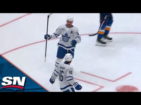 Maple Leafs Matthews Wires One Top-Shelf After Sweet Behind-The-Net Feed From Marner