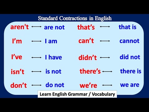 Standard Contractions in English | Learn the basic Contractions with example | English Grammar