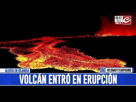 Alerta máxima por la erupción de un nuevo volcán en Islandia
