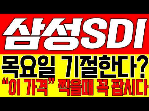 [삼성SDI 주가전망] 목요일 기절한다?! "이 가격" 찍을때 꼭 팝시다!!