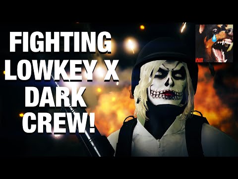 (GTA 5 ONLINE) FIGHTING LOWKEY X TRYHARD DARK CREW! (THEY USED GOD MODE & ORBITAL CANNON GLITCHES)