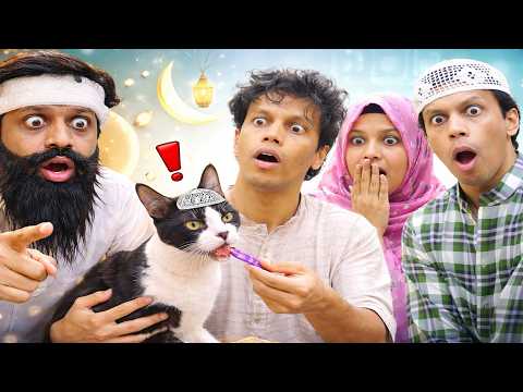 MUSLIM CAT BREAKS HIS FAST IN RAMADAN !!!