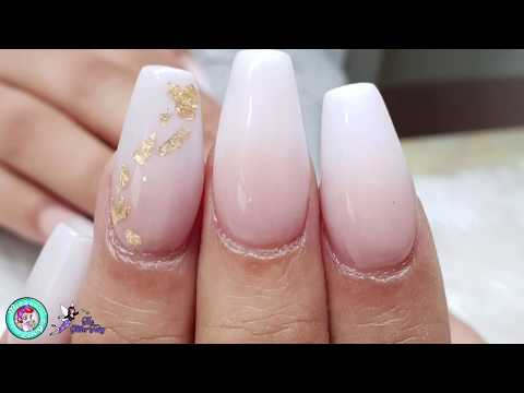 Acrylic Ombre and Gold Leaf