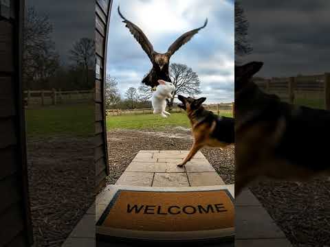 German Shepherd Dog Saves Rabbit From An Eagle Attack #shorts #rescue #germanshepherd
