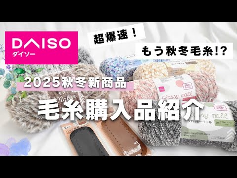 【2025秋冬毛糸速報!】ダイソーさん早すぎ!もう秋冬毛糸が出だした!/かぎ針編み/棒針編み
