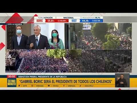 Piñera felicita triunfo de Boric en Elección Presidencial