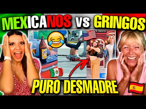 MAMÁ ESPAÑOLA REACCIONA a MEXICANOS vs GRINGOS  HUMOR y TIK TOKS **están muy locos!!**