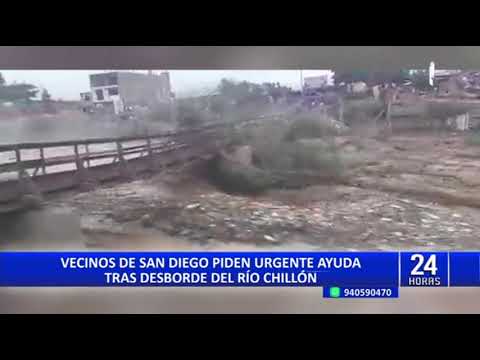 Se desborda río Chillón en urbanización San Diego