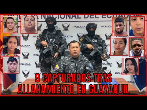 9 personas detenidas tras el allanamiento a una vivienda en Guayaquil