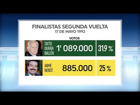 Segunda vuelta entre Sixto Durán Ballén y Jaime Nebot - Elecciones 1992
