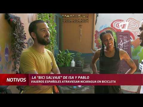 Conocé a los viajeros españoles que atraviesan Nicaragua en bicicleta