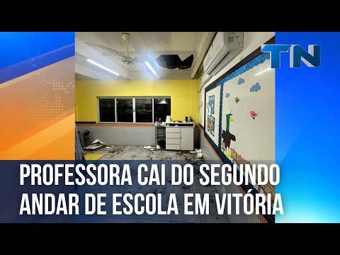 Professora cai de segundo andar de escola em Vitória