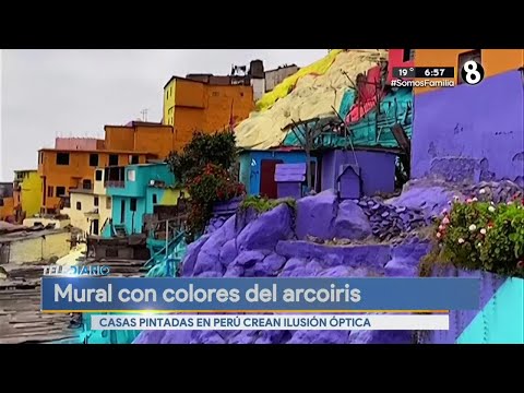 Mural con colores del arcoíris en Perú