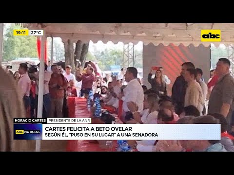 Horacio Cartes felicita a Beto Ovelar por “poner en su lugar” a una “kuñakarai” del Senado
