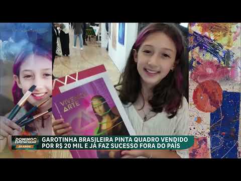 Brasileira de 10 anos pinta quadro vendido por milhares de euros e faz sucesso fora do pai?s.