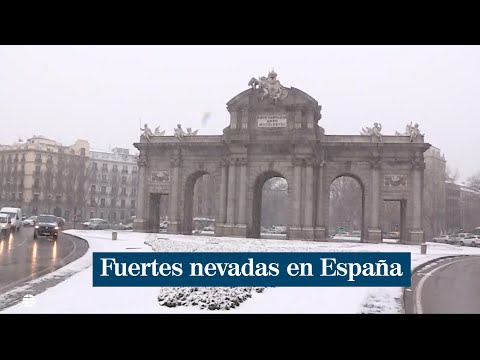 Fuertes nevadas en diferentes puntos de España