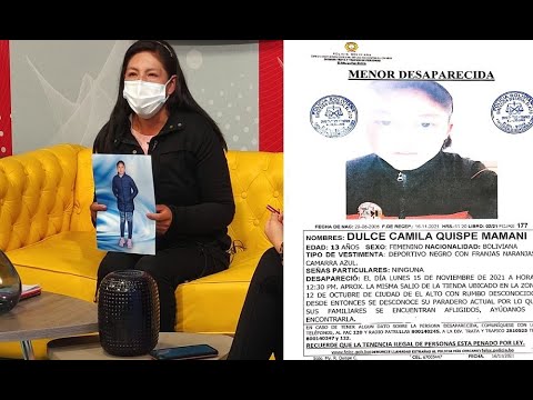 Dulce Quispe desapareció el 15 de noviembre y sus familiares la buscan desesperadamente