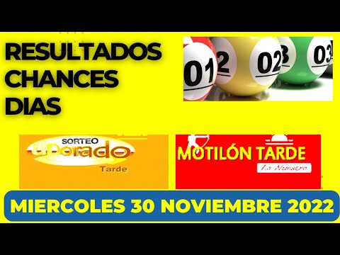 Ultimo Sorteo DORADO TARDE de Miercoles 30 Noviembre 2022 MOTILON TARDE DE HOY LOTERIAS DE HOY RESUL