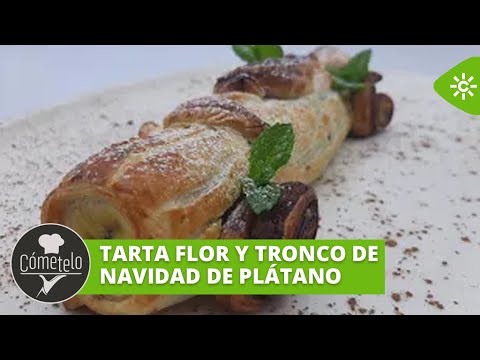 Cómetelo | Tarta Flor y Tronco de Navidad de plátano