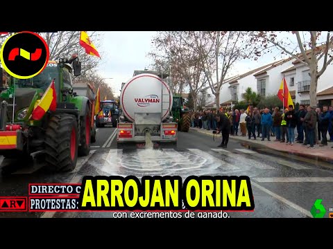 VIRALES agricultores ARROJAN ORINA de ganado por las calles de Ciudad Real