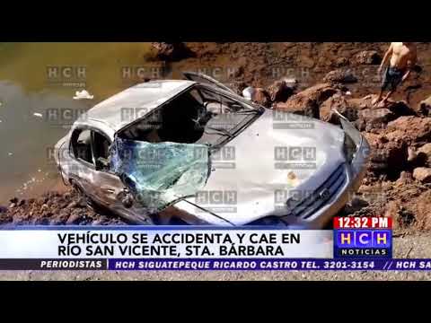 Turismo cae a un río luego de aparatoso accidente en San Vicente Centenario, Santa Bárbara