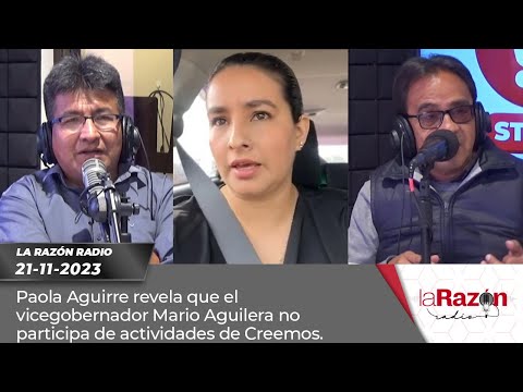 Paola Aguirre revela que el vicegobernador Mario Aguilera no participa de actividades de Creemos.