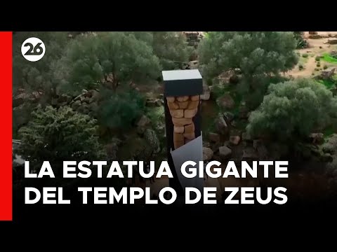 ITALIA | Vuelven a su posición vertical original la estatua gigante del templo de Zeus