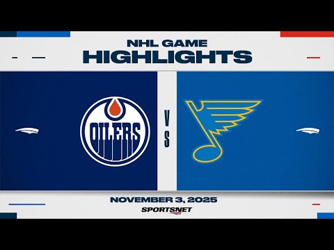 NHL Highlights | Oilers vs. Blues - November 3, 2025