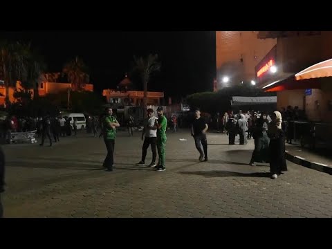 Scenes of desperation outside Al Aqsa hospital after a strike hit tents in the backyard