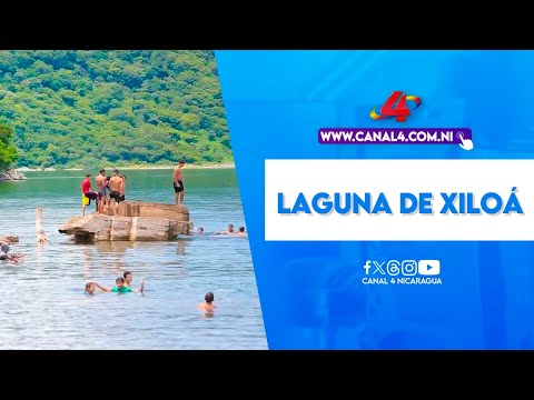 Familias visitan el centro turístico Laguna de Xiloá durante el fin de semana