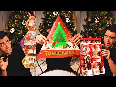 ASMR TOBLERONE CHOCOLATE ADVENT CALENDAR PARTY ?? MUKBANG EATING SOUNDS | McBang ASMR