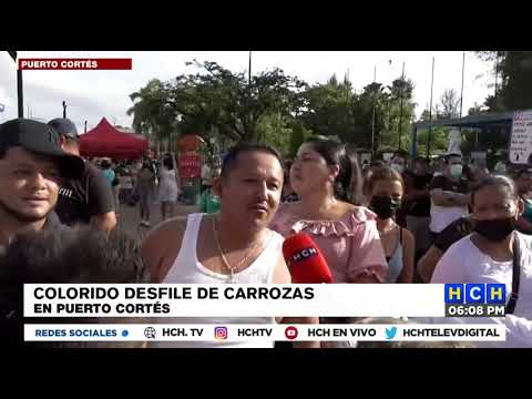 ¡Con gran desfile de carrozas celebran la Feria Agostina 2022 en Puerto Cortés!
