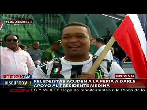 Simpatizantes del PLD acuden alrededores Congreso Nacional en apoyo a presidente Danilo Medina