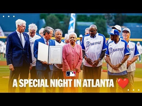 A special night in Atlanta! ❤️ The Braves celebrate the 50-year anniversary of Hank Aarons 715th HR