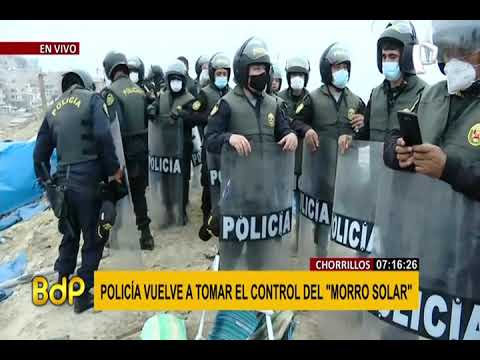 Morro Solar: invasores lanzan piedras contra la Policía para evitar ser desalojados (2/2)