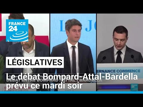 Législatives en France : le débat Bompard-Attal-Bardella prévu ce mardi soir • FRANCE 24