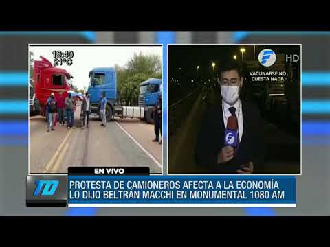 Protesta de camioneros afecta la economía del país